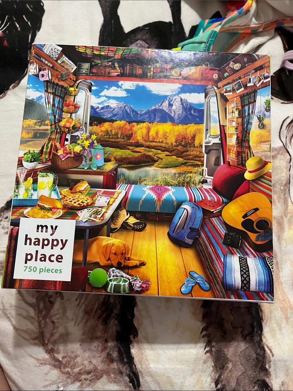 My Happy Place 750-Piece Jigsaw Puzzle - Colorful Camper Scene